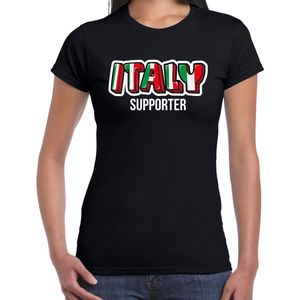 Zwart Italy fan t-shirt voor dames - Italy supporter - Italie supporter - EK/ WK shirt / outfit XS