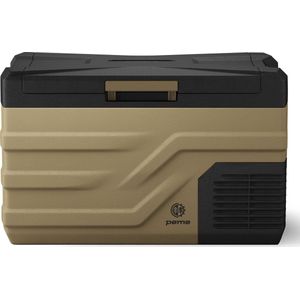 PEME Quest Elektrische Koelbox, 26.8 liter, 12V, 220/230 Volt AC/DC, Aansluiting voor Auto en Camping, thermo-elektrisch Frigobox - lichtbruin