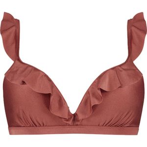 Beachlife Chocolate Shine ruffle bikinitop