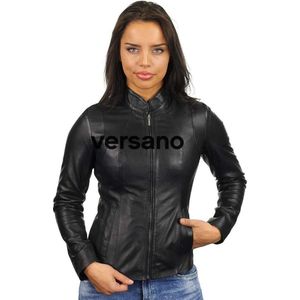 Versano Idaho Leren Dames Bikerjack Dames Jas XL - Zwart