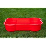 DogsLand hondenzwembad in botvorm – 120 cm, rood, voor grote en kleine honden, bijt- en krabbestendig, UV-bestendig, 100% Made in Germany