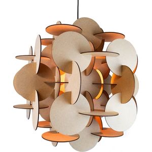 Meuq Design Circulos S - Hanglamp - Bruin - Hout - 30 cm - Woonkamer - Eetkamer - Slaapkamer - Industrieel - Design hanglamp