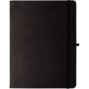 Eccolo Hardbound Writing Journal, Cool Jazz, 192 Pages of White Lined Paper with Elastic Band Closure, Lay Flat Design, Interior Gusset Pocket and Double Bookmarks (Black, 25.4 x 17.78 x 2.54 cm; 453.59 Grams)