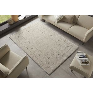 Flycarpets Hoogpolig Vloerkleed - Teo Nomadic - Creme - Woonkamer Tapijt - 200x290 cm