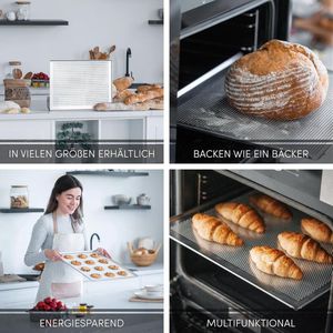 Bakplaat 44 x 35 cm Baguetteplaat geperforeerde plaat pizzaplaat taartplaat Compartible/Vervanging voor oven Siemens Bosch Neff