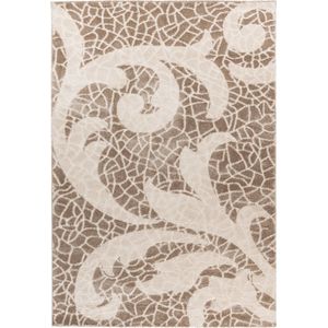 Flycarpets Livia Creme Vloerkleed - Laagpolig Tapijt - Woonkamer - 160x230 cm