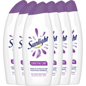 Sunlight Zeep - Badschuim - Sensitive Care - pH-Huidneutraal - Voordeelverpakking 6 x 750 ml