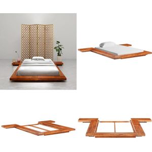 vidaXL Bedframe Japanse futon massief acaciahout 100x200 cm - Bedframe - Bedframes - Houten Bedrame - Houten Bedframes