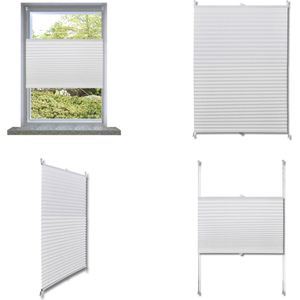 vidaXL Plisséjaloezie 80x100 cm wit - Vitrage - Vitrages - Jaloezie - Jaloezieën