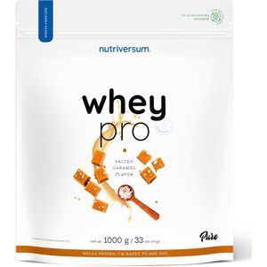 Nutriversum | WheyPro protein | Salted Caramel | 1kg 33 servings | Eiwit shake | Proteïne shake | Spijsvertering enzymen | Instant | Eiwitten | Proteïne | Supplement | Concentraat | Nutriworld