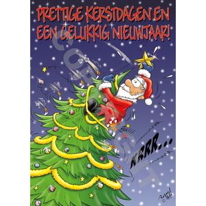 KERSTKAART ansichtkaart 100 stuks - Kerstboom met echte kaarsjes