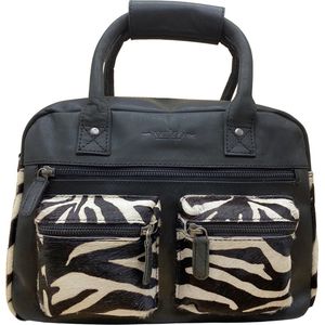 Zebra Tas Zwart - Crossbody Dames Tas – Cowboybag – Westernbag - Schoudertas Leer