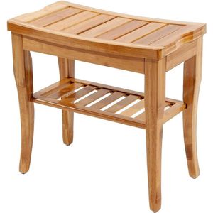 Antislip Badkamerkruk met Opslag Plank - 2 lagen