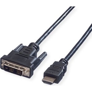 VALUE monitorkabel DVI (18+1) / HDMI M/M, zwart, 5 m
