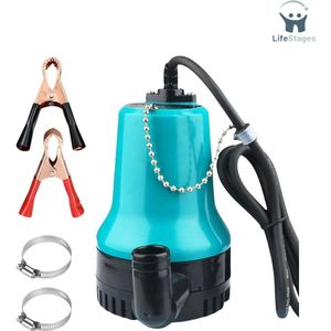LifeStages - Dompelpomp Vuil Water - Dompelpomp Voor Afvalwater: DC 12 V 65 W 4200 L/U Vuilwaterafvoer - Dompelpomp Met Klem - Dompelpomp Vlakzuigen Voor Vuil Water Met Deeltjes Tot 30 Mm Groot