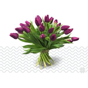 Verse bloemen boeket TULPEN (cadeau voor haar) - Paars - 10 per bos (brievenbusbloemen)