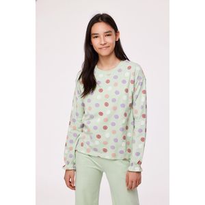 Woody pyjama dames - smiley - muntgroen - 232-12-YPA-Z/955 - maat L