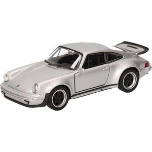 Welly Modelauto Porsche - 911 Turbo - grijs - schaal 1:36 - speelgoedauto