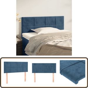 vidaXL Hoofdbord - Fluweel - 80x5x78/88 cm - Donkerblauw Hoofd Bord - Hoofdbord - Velvet - Blauw - Donkere Kleuren