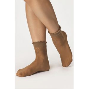 2 pack Gabriella Pantysokjes Bea 20DEN met patroon, one size, beige