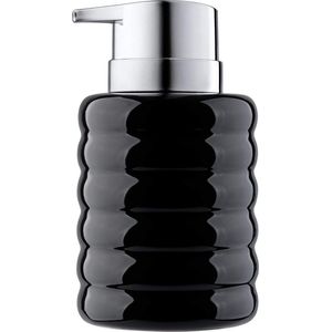 KADAX zeepdispenser van keramiek, navulbare zeepdispenser voor vloeibare zeep, met pomp van kunststof, lotiondispenser voor badkamer, 8,5 x 8,5 x 13,5 cm, dispenser voor afwasmiddel. 8,5 x 8,5 x 13,5 cm zwart