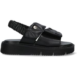 VINGINO VIN825403-589 Meisjes Platte Sandalen - Zwart - Leer - Klittenband