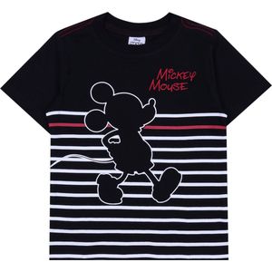 Zwart gestreept Mickey Mouse T-shirt/t-shirt Disney