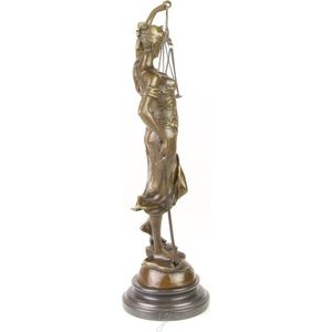 Decoratief Beeld - brons Vrouwe Justitia - brons - - Groen, Goud En Brons -