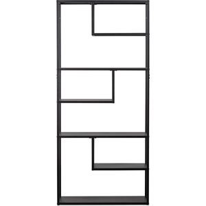 WOOOD Teun Vakkenkast - Metaal - Zwart - 188x85x35