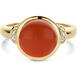 Ring Carneool 3.95ct En Diamant 0.08ct H Si