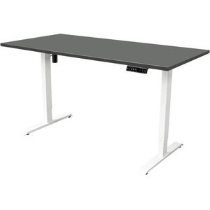 IVOL Elektrisch verstelbaar bureau 140x80 cm Single motor - Wit met Antraciet