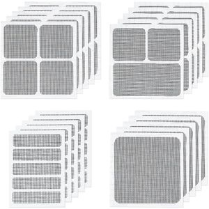 Mesh Repair Patches Self Adhesive Tapes Fiberglass Covering for Repairing Mosquitoes Tents Nets (Grey 4 Sizes, 20pcs)