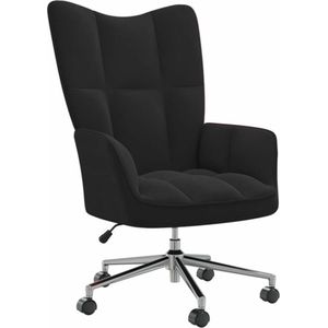vidaXL Relaxstoel fluweel zwart