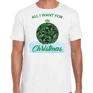 Wiet Kerstbal shirt / Kerst t-shirt All i want for Christmas wit voor heren - Kerstkleding / Christmas outfit M