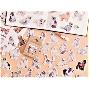 Set met 45 stickers - Poezen en Honden - Cat & Dog Sticker