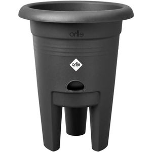 Aardbeien Pot 33cm - Kweekpot op Poten - Inclusief Waterreservoir - 100% Gerecycled Plastic - Living Black