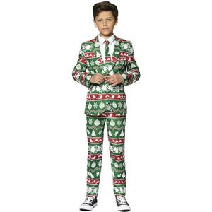 Suitmeister Christmas Green Nordic - Kids Pak - Kerst Outfit - Groen - 8-10 jaar - Maat M