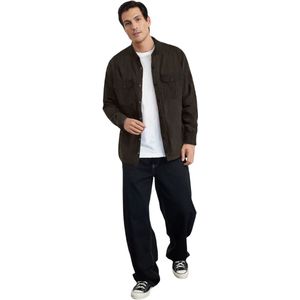 Trendyol Grijs Denim Overhemd Met Normale Pasvorm En Drukknopen Tmnss24Go00081