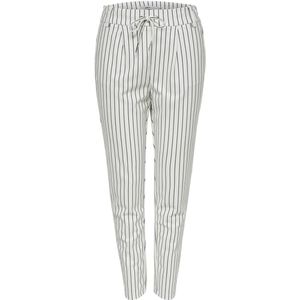 Only Broek Onlpoptrash Easy Rush Stripe Pnt No 15176615 Cloud Dancer/black Dames Maat - W25 X L34