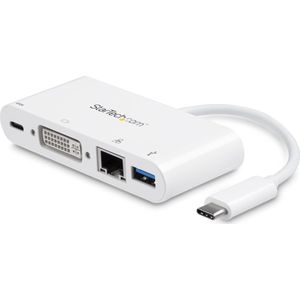 StarTech USB-C multiport adapter voor laptops - Power Delivery - DVI - GbE - USB 3.0