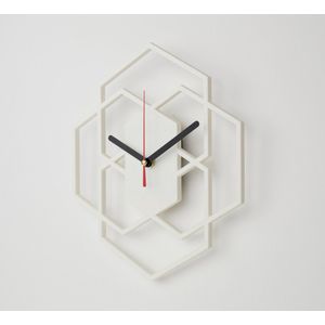 Home 3D® - Moderne Stille Wandklok Wit – Voor Keuken en Binnengebruik – Gemaakt en ontworpen in Nederland