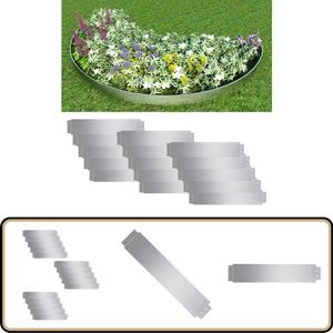 vidaXL Grasboorden - 15 stuks gegalvaniseerd staal Grasboord - Perkrand - Buitentuin - Terrasdecoratie - Tuinonderhoud