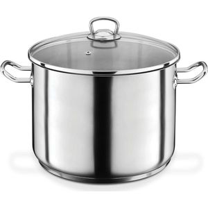 Jumbo kookpot - zilver/helder - 28 x 19 cm - 12 liter