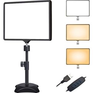 LED Videolamp voor Fotografie - Studioverlichting met Verstelbare Kleurtemperatuur en Helderheid - Professioneel Videolicht met Statiefstandaard