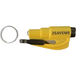 2SAVEME - KeyHammer 'Pocket 2-in-1' - Veiligheidshamer Auto - Veiligheidshamer aan Sleutelhanger - Noodhamer - Lifesaver Auto - Geel