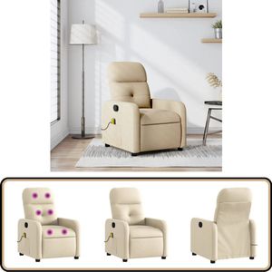 vidaXL Massagestoel - Verstelbaar - crèmekleurig Massagestoel - Ergonomische Stoel - Verstelbare Stoel - Lounge Stoel - Fauteuils