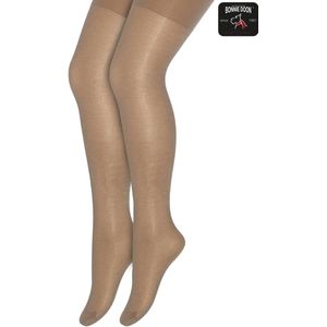 Bonnie Doon Kinder Panty 2 paar Beige Zand 20 Denier maat 176/182 - Meisjes - Glans Panty Kinderen 20 den - Tiener Panty Doorschijnend - Bruiloft - Feest - Communie - 2-pack - Kids - Glimmend - Stevig Broekje - Goud - Huidskleur - Sand - OL1639852.23