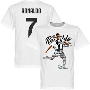 Ronaldo 7 Script T-Shirt - Wit - XS