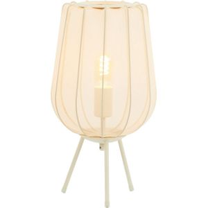 Light & Living Tafellamp Plumeria - Zand - Ø25cm - Modern - Sinterklaas cadeau - Sinterklaas cadeautjes - Cadeau vrouw - Cadeau man - Cadeau voor haar - Cadeau voor hem - Sint cadeau - Sint kado - Kado man - Kado vrouw