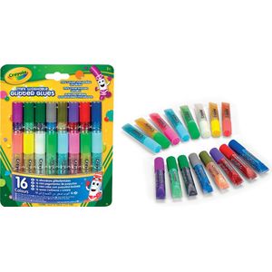 Crayola - Hobbylijm - 16 Glitterlijmtubes - Afwasbaar Van Huid En Kleding